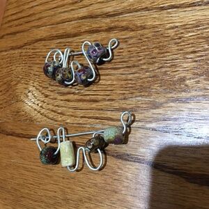 Handmade brooches, lapel pins with glass beads
